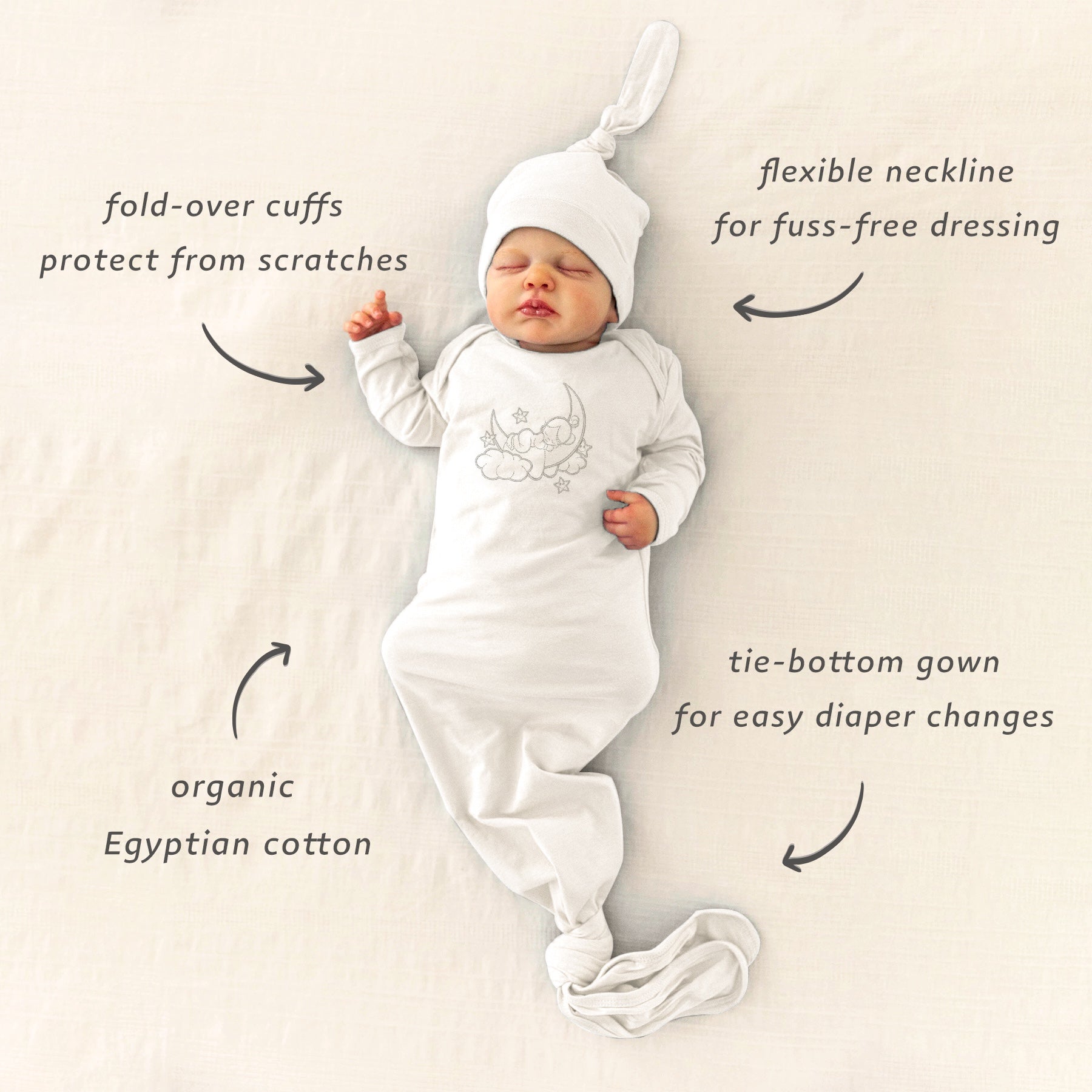 Sleeping Baby Gown PrimaCotton